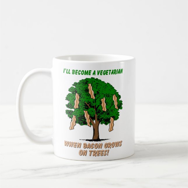 Taza De Café Bacon Tree Funny Mug Humor (Izquierda)