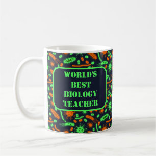 Taza De Café Bacteria Brillante Microorganismo tóxico naranja v