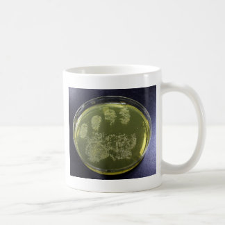 Taza De Café Bacterias de la placa de Petri de la mano