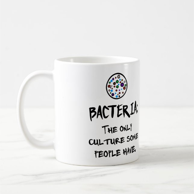 TAZA DE CAFÉ BACTERIAS: LA ÚNICA CULTURA QUE ALGUNA GENTE TIENE (Izquierda)