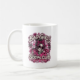 Taza De Café Bad Girls Social Club Skeleton Halloween Mug