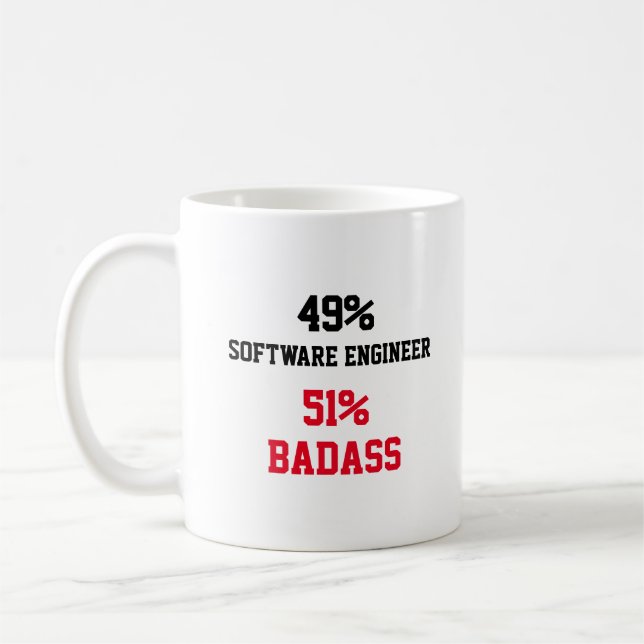 Taza De Café Badass de ingeniero de software (Izquierda)