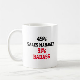 Taza De Café Badass del gerente de ventas
