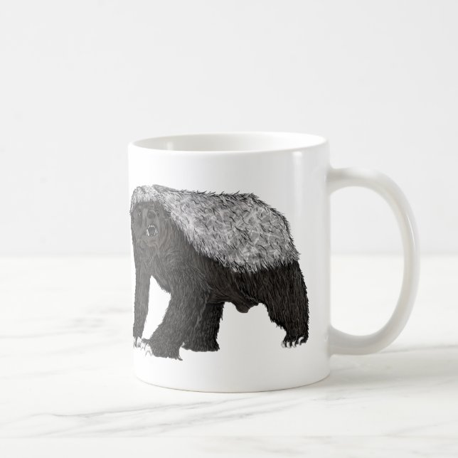 Taza De Café Badass Honey Badger Actitud intrépida Arte Animal (Derecha)