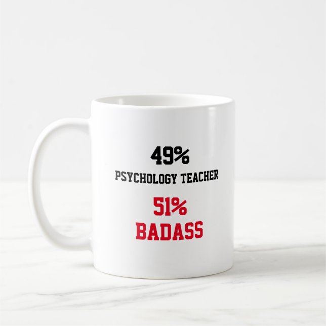 Taza De Café Badass, profesor de psicología (Izquierda)