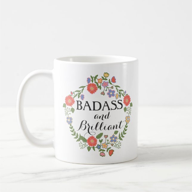 Taza De Café Badass y humor divertido brillante del (Izquierda)