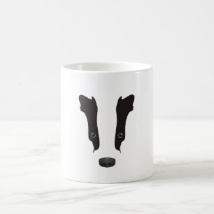 Taza De Café Badger Face Silhouette