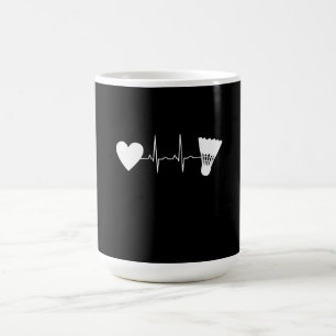 Taza De Café Badminton Ball Heartbeat