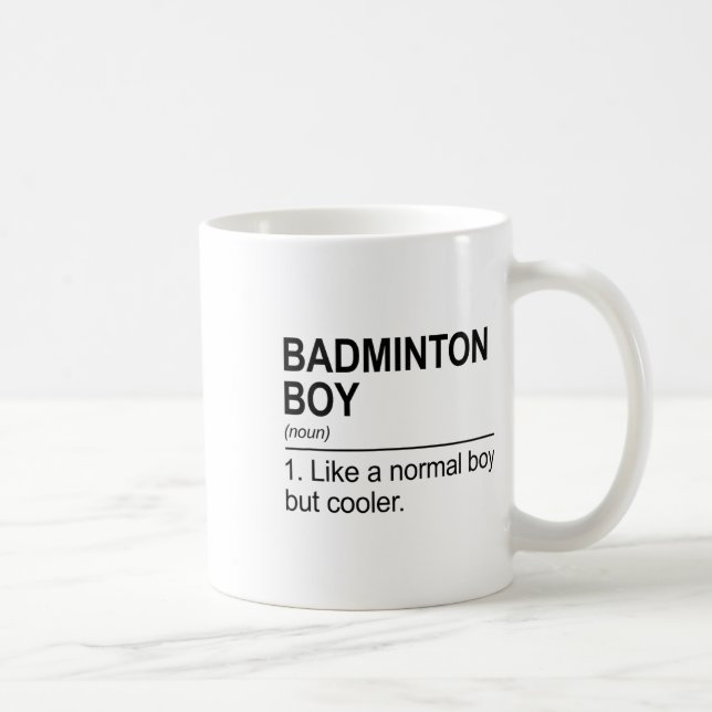 Taza De Café Badminton Boy Noun Definition Shuttle Pl (Derecha)