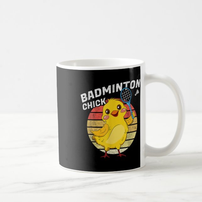 Taza De Café Badminton Chick Retro Chicken Birdie Women Badmint (Derecha)