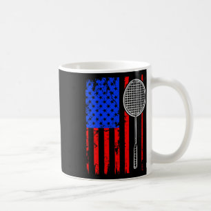 Taza De Café Bádminton de la bandera americana