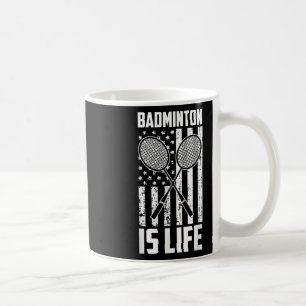 Taza De Café Badminton Es Vida - Vintage Bandera Estadounidense