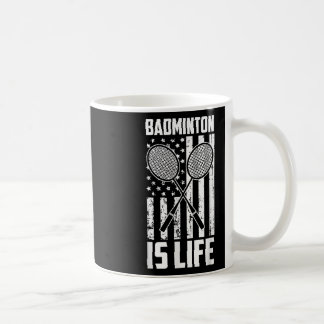 Taza De Café Badminton Es Vida - Vintage Bandera Estadounidense