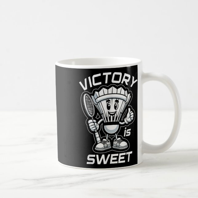 Taza De Café Badminton Forever Cartoon Shuttle And Racket Graph (Derecha)