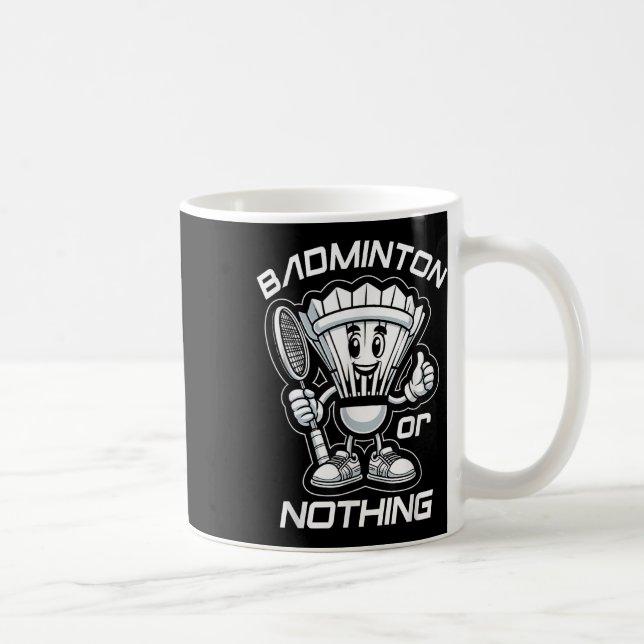Taza De Café Badminton Forever Cartoon Shuttle And Racket Graph (Derecha)