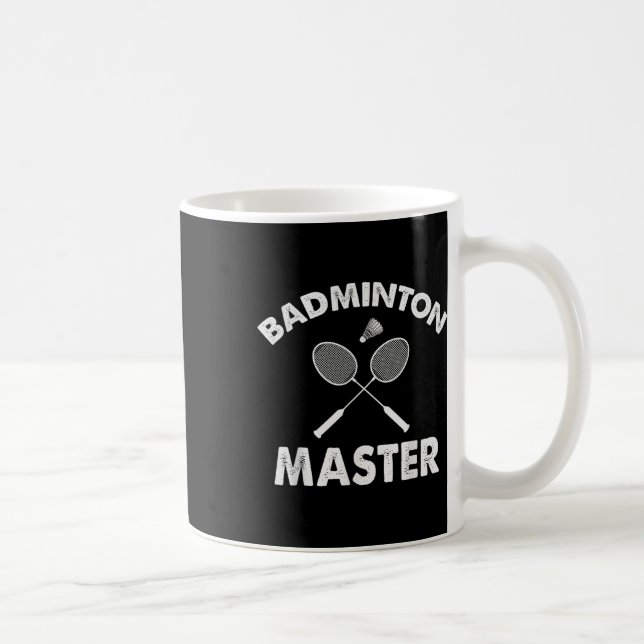 Taza De Café Badminton Master Funny Badminton Player Shuttle Ra (Derecha)