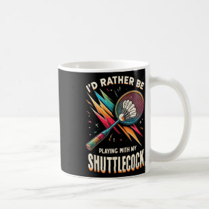 Taza De Café Badminton Player Shuttle Racket