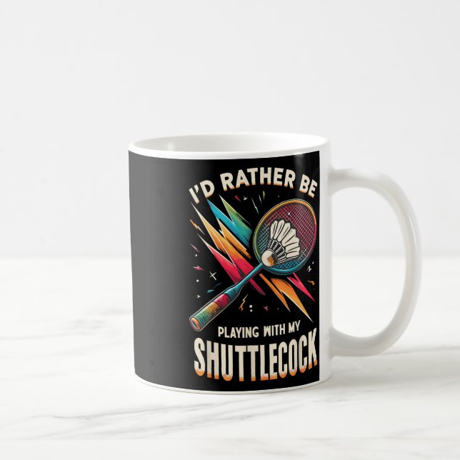 Taza De Café Badminton Player Shuttle Racket (Derecha)