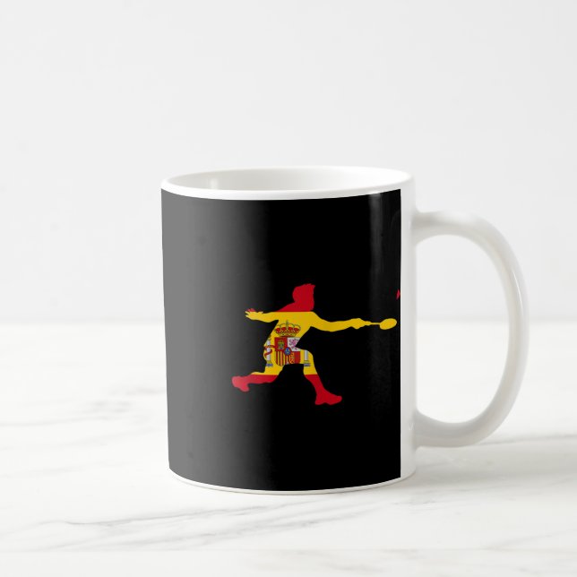 Taza De Café Badminton Spanish Flag Racquet Shuttle Men Player  (Derecha)