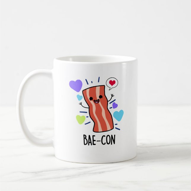 Taza De Café Bae-con Funny Bacon Pun (Izquierda)