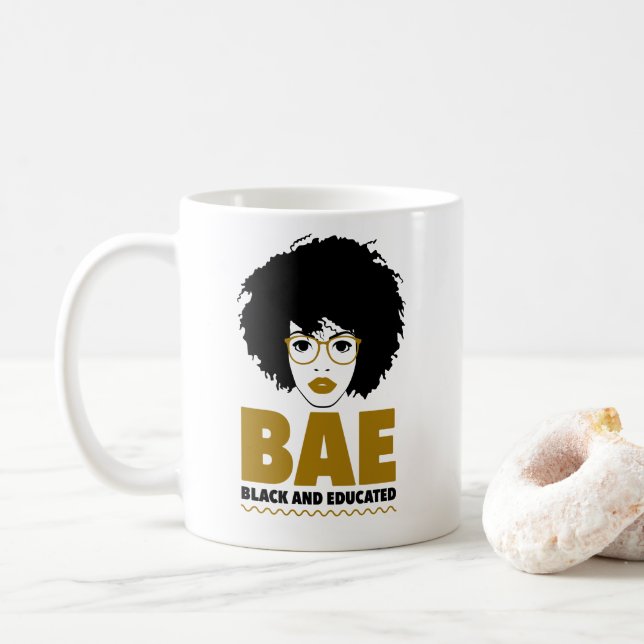 Taza De Café BAE: Mujer negra africana educada (Con donut)