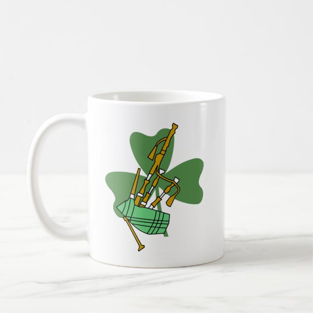 Taza De Café Bagpipe Shamrock (Izquierda)