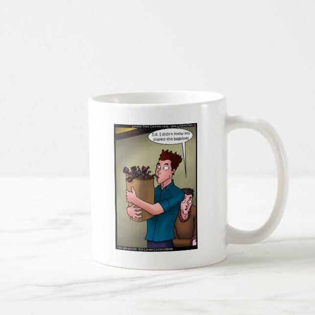 Taza De Café Bagpipes Graciosos Regalos Tees Mugs Cartas Etc (Derecha)