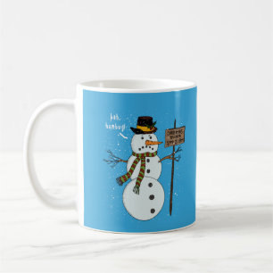 Taza De Café Bah Humbug Grumpy Navidades Snowman Introvert