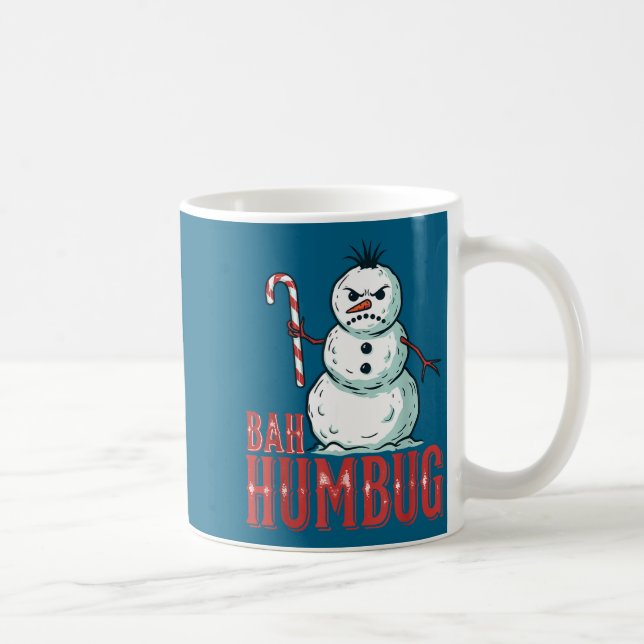 Taza De Café Bah Humbug Santa Hat Angry Snowman Sarcastic Chris (Derecha)