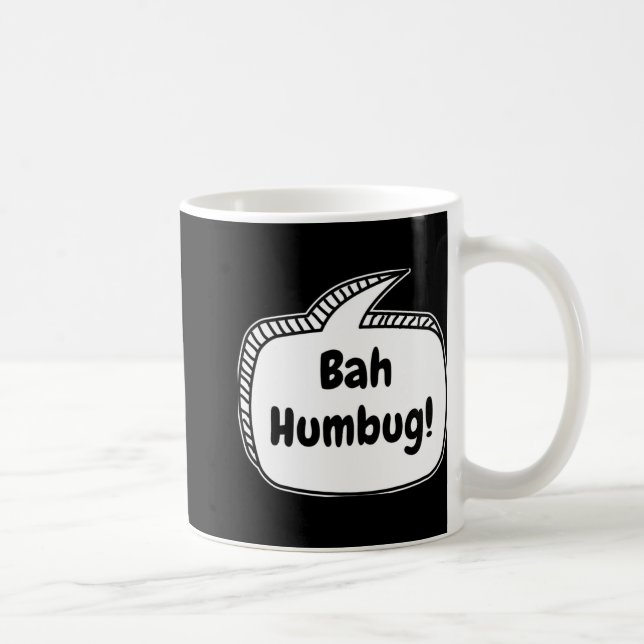 Taza De Café Bah Humbug Speech Bubble T Shirt  (Derecha)