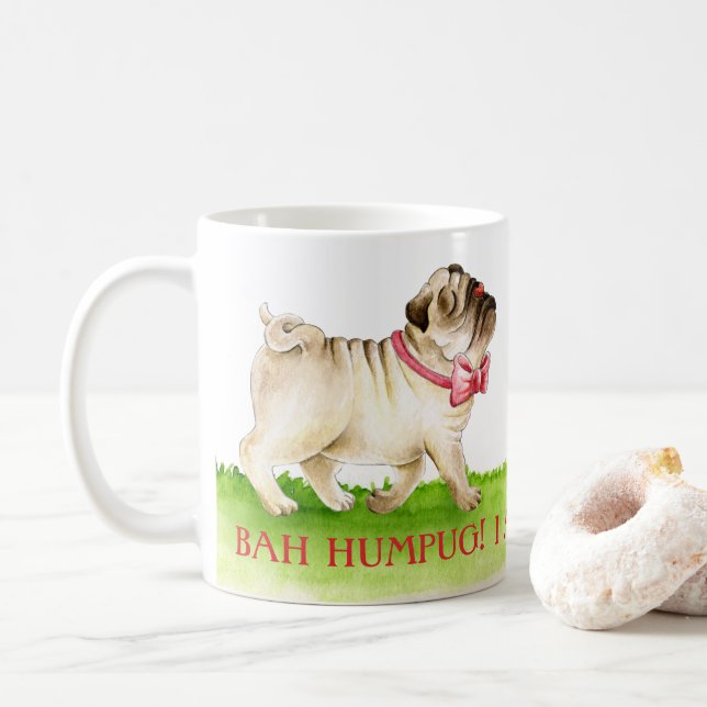 Taza De Café ¡Bah humpug! Estoy teniendo una acuarela de perro  (Con donut)