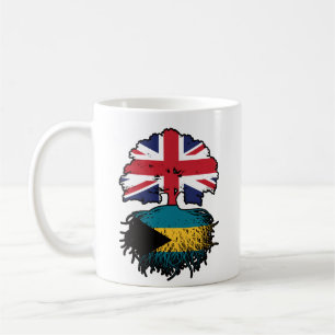 Taza De Café Bahamas Bandera de raíces de árbol británico baham