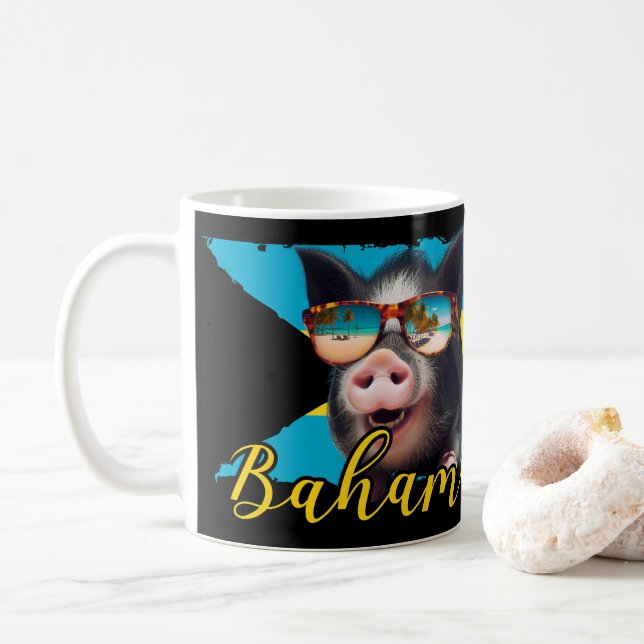 Taza De Café Bahamas Cerdos Nadando - Exuma Pig Beach Adventure (Con donut)