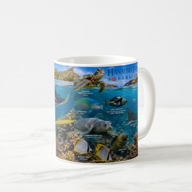 Taza De Café Bahía de Hanauma Hawái (Anverso derecho)