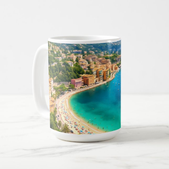Taza De Café Bahía Riviera Francesa (Anverso izquierdo)