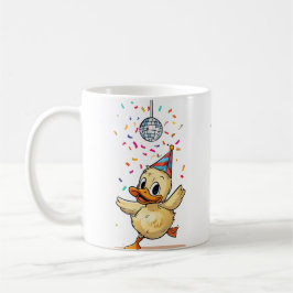 Taza De Café Bailando con baile bajo disco con Confetti