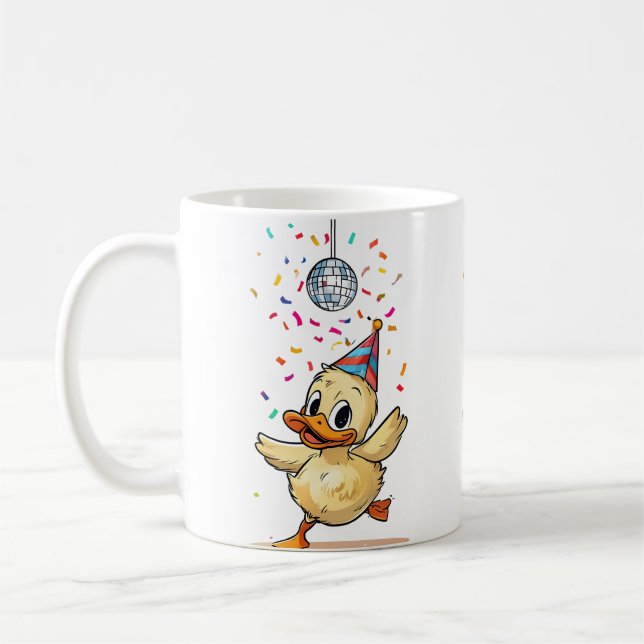 Taza De Café Bailando con baile bajo disco con Confetti (Izquierda)