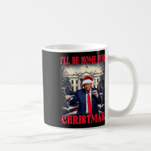 Taza De Café Bailando gracioso Trump, estaré en casa para Chris