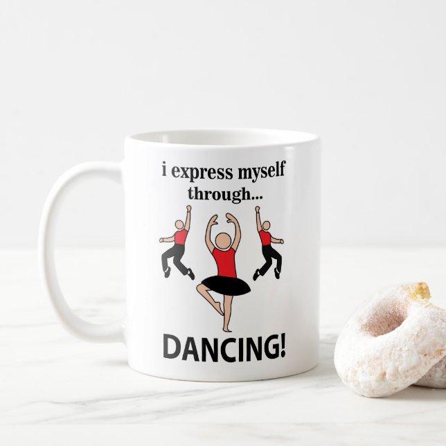 Taza De Café Bailando me expreso a través del baile (Con donut)