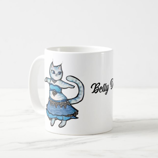 Taza De Café Bailarín de Belly Gris (Anverso izquierdo)
