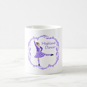 Taza De Café Bailarín de las Highlands escocesas Nudo celta Púr