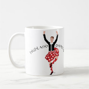 Taza De Café Bailarín de las Highlands escocesas rojo y negro