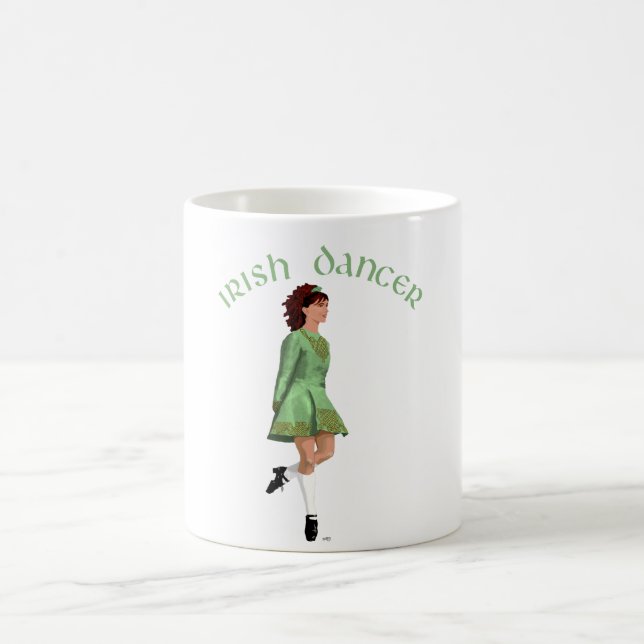 Taza De Café Bailarín de paso irlandés - Verde (Centro)