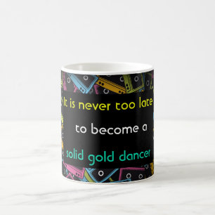 Taza De Café bailarín divertido del oro sólido del bebé de l