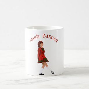 Taza De Café Bailarín irlandés de zapato suave en rojo