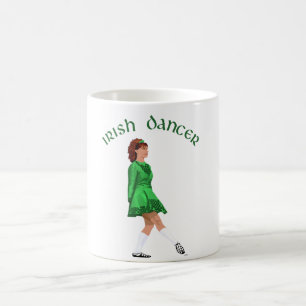 Taza De Café Bailarín irlandés de zapatos blandos en verde