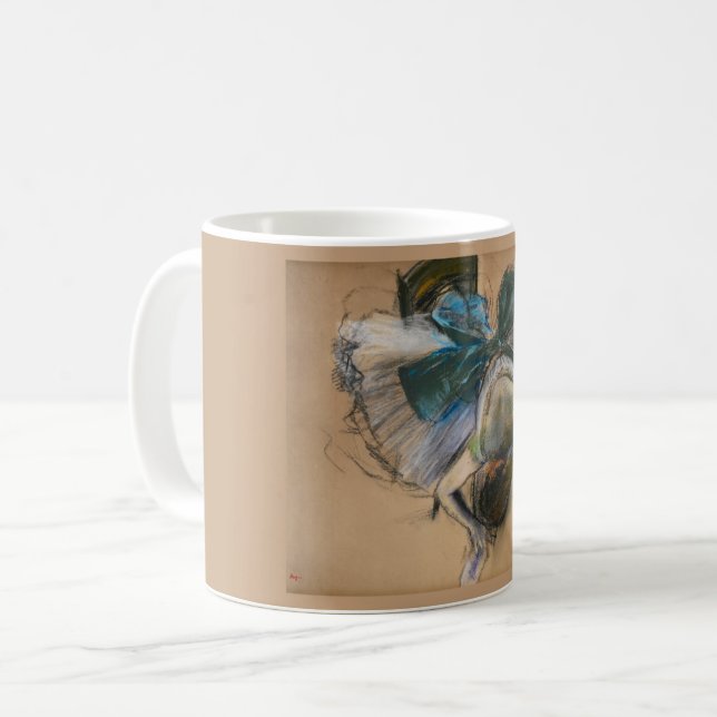 Taza De Café Bailarina ajustando su zapatilla - Edgar Degas - c (Anverso izquierdo)