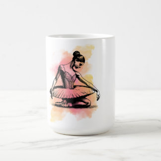Taza De Café Bailarina bailando en color 