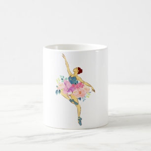 Taza De Café Bailarina Bailarina Flor Floral