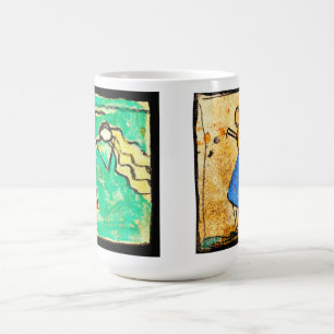Taza De Café Bailarina con falda azul pintura de Egon Schiele